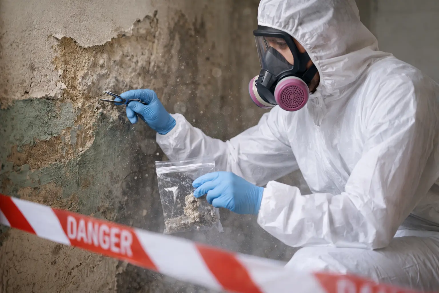 Risk table explaining when asbestos is dangerous to health and what to do if you suspect exposure