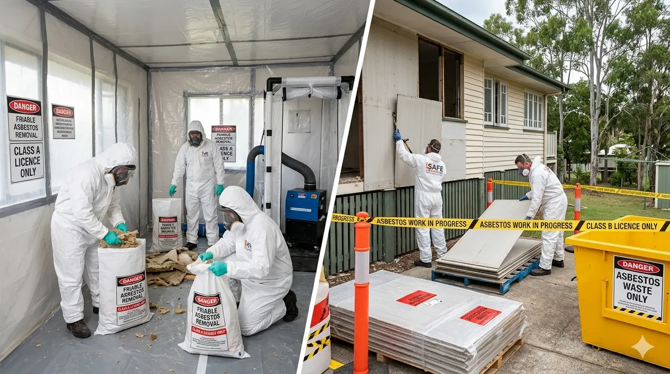 A-Class vs B-Class asbestos licence comparison in Queensland