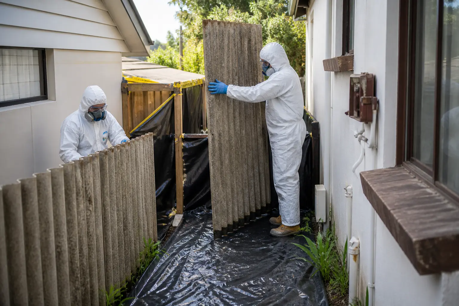 asbestos fence removal Brisbane fibro panels outdoor