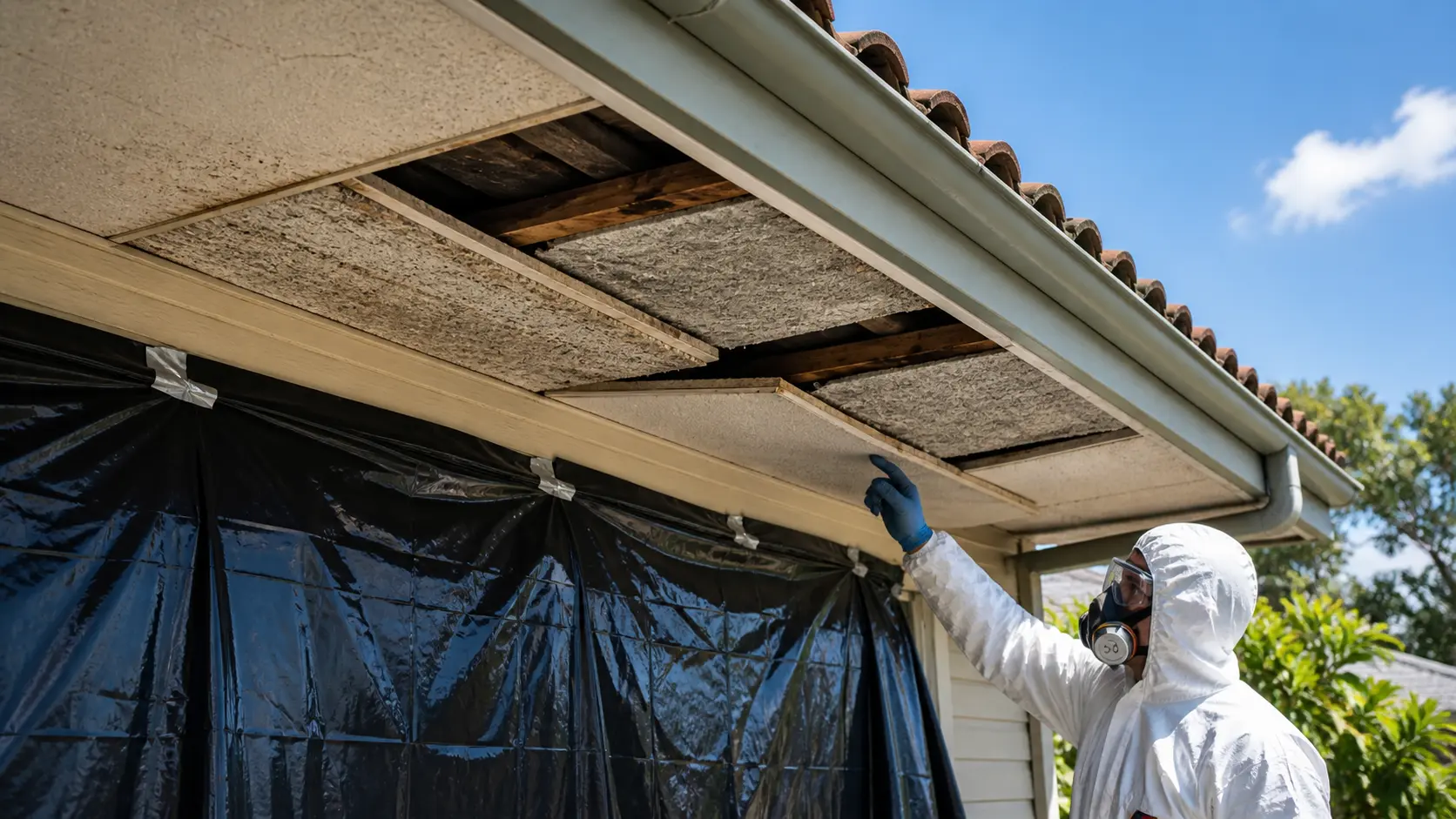 asbestos in eaves Brisbane fibro roof soffits